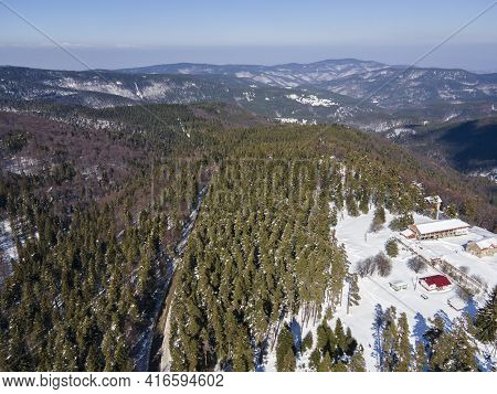 Aerial View Of Byala Cherkva Region At Rhodopes Mountain, Plovdiv Region, Bulgaria