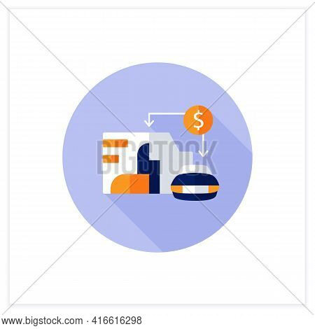 Asset Value Flat Icon. Showing Total Assets Value Company Or Organization. Car, Enterprise. Business