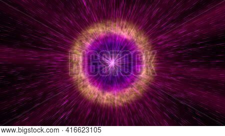 Pulsar Star Light In Space, Illustration Abstract