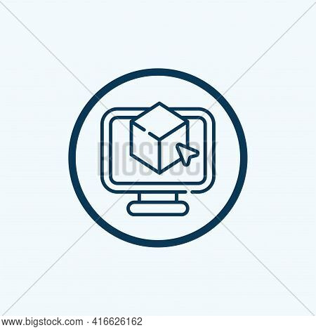 3d Tv Icon Isolated On White Background. 3d Tv Icon In Trendy Design Style For Web Site And Mobile A