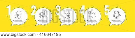 No Alcohol, Veterinary Clinic And Organic Tested Line Icons Set. Timeline Process Infograph. Face At