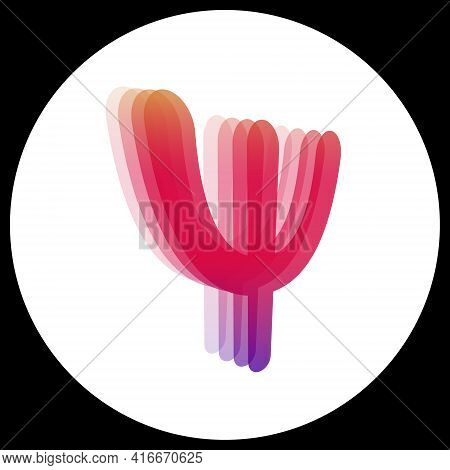 Vector Logo Of The Psychologist. Multi-layer Psi Symbol. Logo For A Psychological Website.  Multi-co