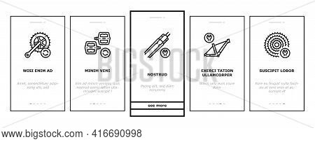 Bike Repair Service Onboarding Mobile App Page Screen Vector. Complex Bike Repair And Setting, Resea