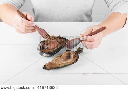 Creative Concept Of Stop Wasting Food, Don't Waste Food In Supermarket And At Home. A Faceless Man S