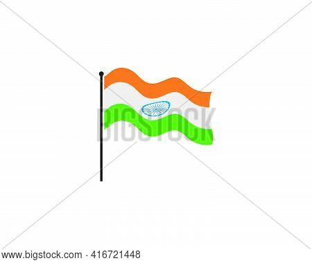 Indian Flag Vector Icon Illustration