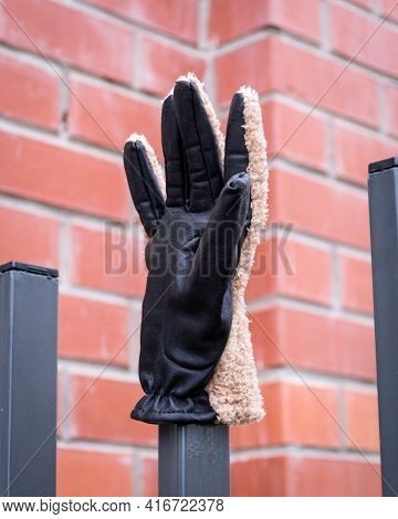 Forgotten Pretance Hangs On The Fence. Quality Photo
