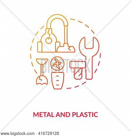 Metal And Plastic Concept Icon. E-waste Component Idea Thin Line Illustration. Plastic Bags And Film