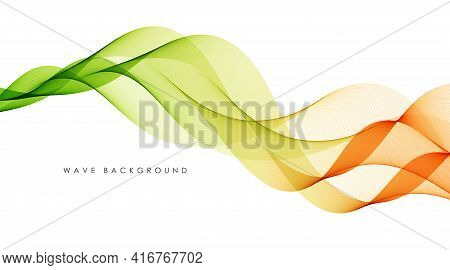 Vector Abstract Colorful Flowing Wave Lines Isolated On White Background. Design Element For Technol