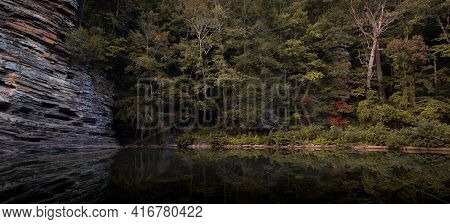 Pond Reflection At George's Hole In Fall Creek Falls State Park In Tennessee