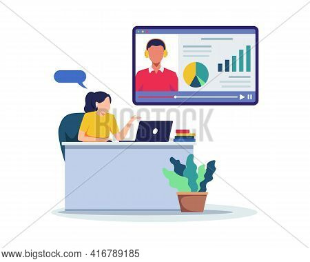 Student Learning Online At Home