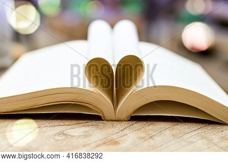 Book In Heart Shape, Wisdom And Education Concept, World Book And Copyright Day