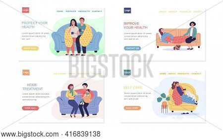 Set Of Web Pages About Joint Pastime On Self-medication. People Treated During Illness At Home