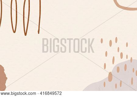 Abstract frame brown with memphis illustrations in earth tone