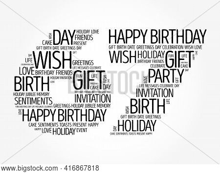 Happy 67th Birthday Word Cloud, Holiday Concept Background