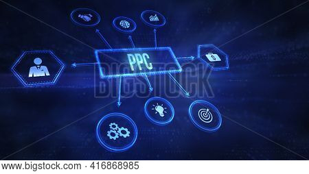 Internet, Business, Technology And Network Concept.pay Per Click Payment Technology Digital Marketin