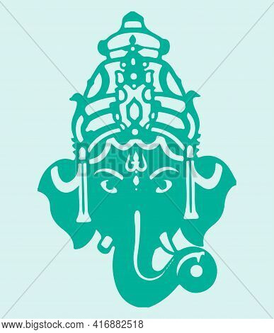 Sketch Of Lord Ganesha Or Vinayaka Editable Outline Illustration