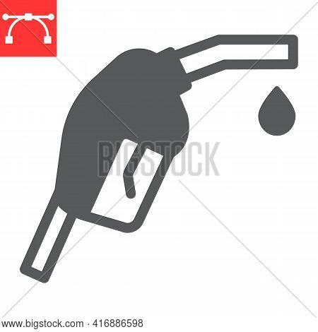 Gasoline Pump Nozzle Glyph Icon, Diesel And Gas Station, Fuel Pump Nozzle Vector Icon, Vector Graphi