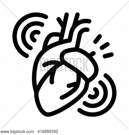 Heart Attack Line Icon Vector. Heart Attack Sign. Isolated Contour Symbol Black Illustration