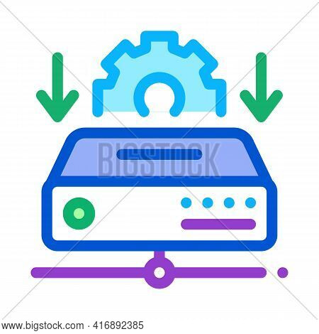 Download Process Of Machine Learning Color Icon Vector. Download Process Of Machine Learning Sign. I