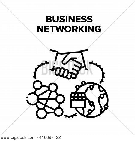 Business Networking Structure Vector Icon Concept. Business Networking And Managing Global Company B