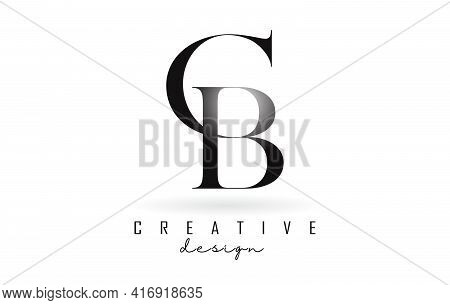 Cb C B Letter Design Logo Logotype Concept With Serif Font And Elegant Style. Vector Illustration Ic
