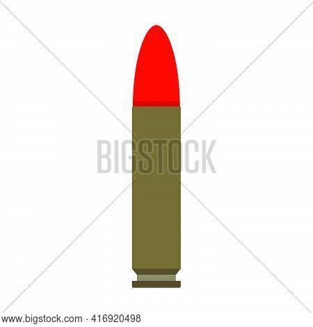 Gun Bullet War Military Weapon Danger Army Ammunition Vector Illustration. Shell Bullet Shot Munitio