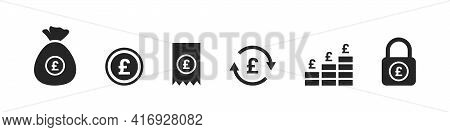 Currency Icons. Pound Sterling Icons. Money Signs. Finansial Vector Icons. Vector Illustration