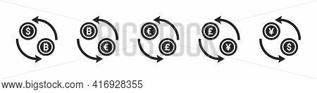 Currency Exchange Icons. World Money Symbols. Finansial Vector Icons. Vector Illustration