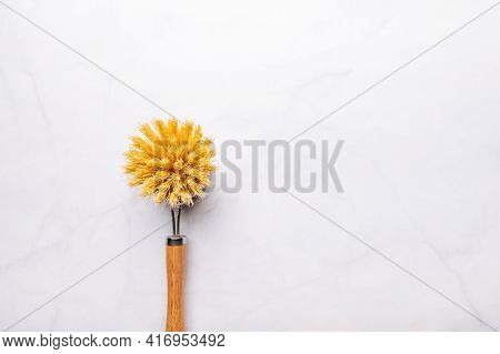 Eco Friendly Plant Based Cleaning Brush, Bamboo Kitchen Scrub Brush. Zero Waste Food Cleaning, Plast