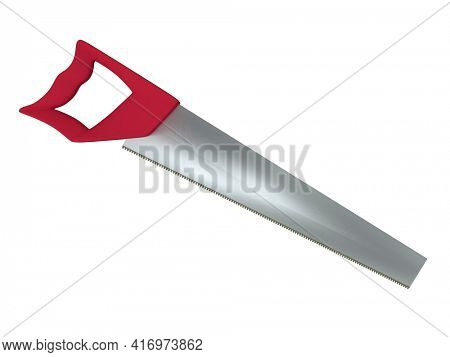 Classic hack saw isolated on white background. 3D rendering