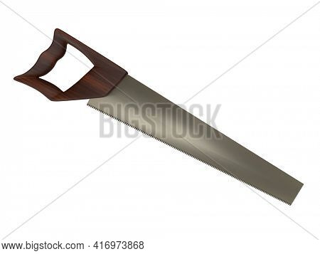Classic hack saw isolated on white background. 3D rendering	