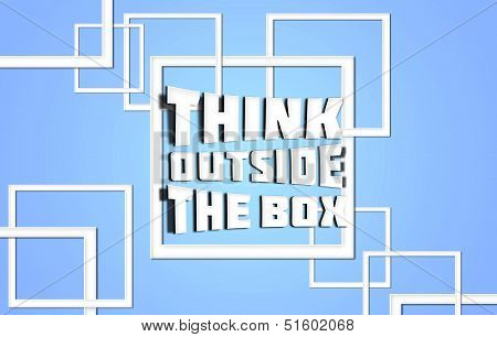 Think outside box blue