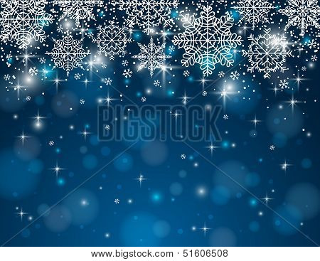 Blue Background With Snowflakes, Vector