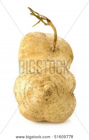 Jicamas On White Background