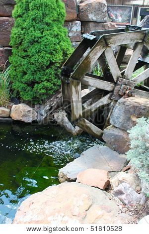 Large wooden waterwheel
