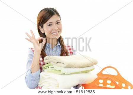 Smiling housewife