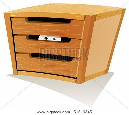 Eyes Inside Wood Drawer