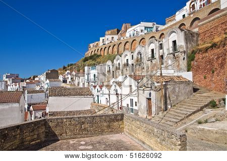 Panoramic view of Pisticci. Basilicata. Southern Italy.