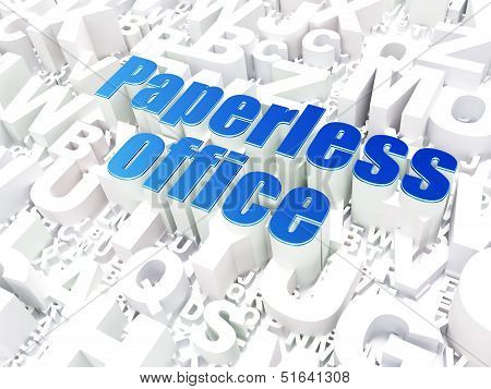 Business concept: Paperless Office on alphabet background