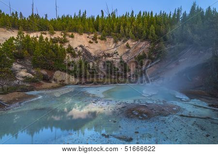 Norris Geyser Basin After Sunset