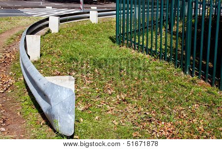 Double Barrier Consisting Of Crash Barrier And Palisade Fence