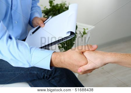 Handshake during counseling