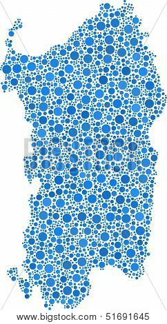 Isolated map of Sardinia - Italy -