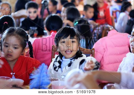 Little girl at Halloween party