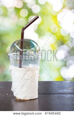 Iced Coffee In Plastic Cup