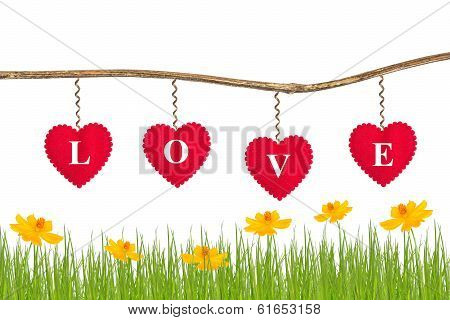 Love Message On Red Heart