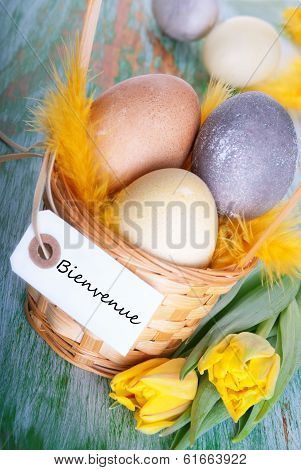 Easter Nest With Bienvenue