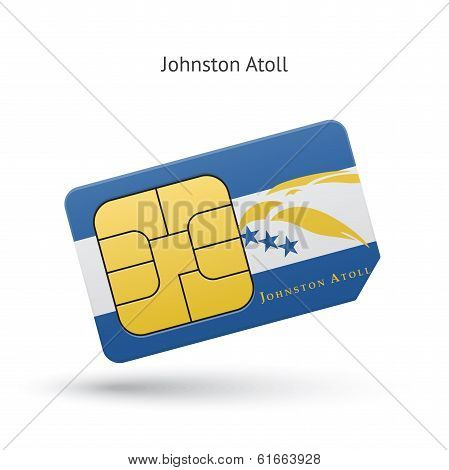 Johnston Atoll mobile phone sim card with flag.