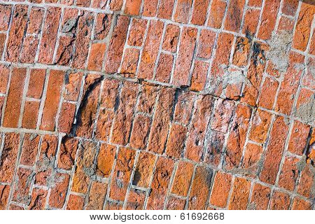 Rough red brickwall