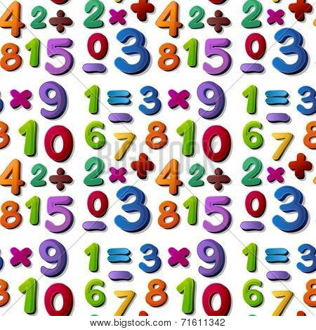 Illustration of a seamless numbers